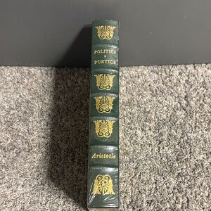 Aristotle Politics & Poetics Decorative Green Leather Book